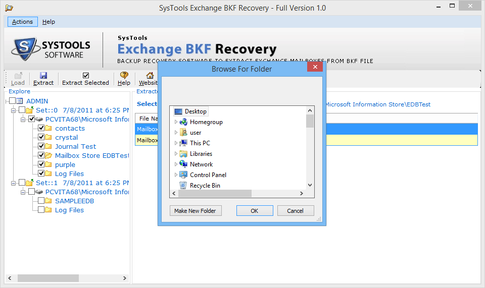 exchange bkf recovery